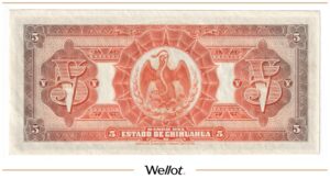 5 Песо 1913 Мексика Банк Чиуауа UNC