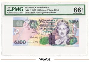 100 Долларов 2009 Багамы PMG 66 UNC EPQ