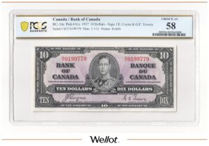 10 Долларов 1937 Канада PCGS 58 AUNC